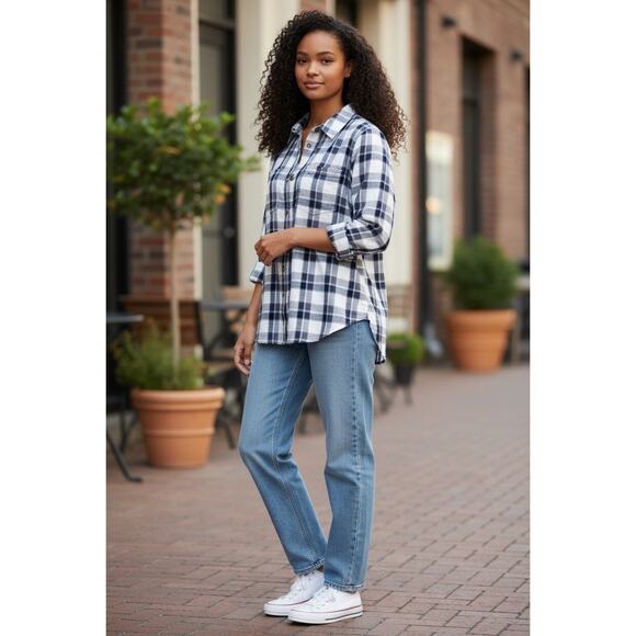 Carhartt Button Up M Gray Plaid Collared Medium Shirt Top Purple - Picture 10 of 11